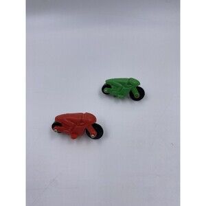 Lot of 2 Vintage 80's Slot Car Motorcycles Green and Red